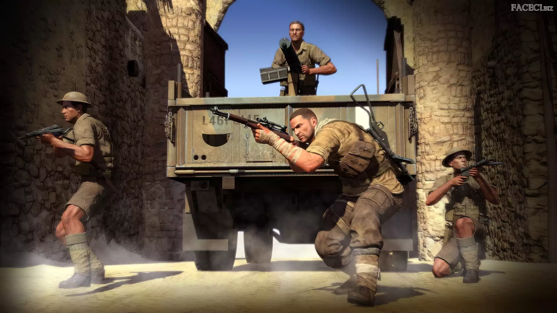 Sniper Elite 3: Afrika, Ciężarówka, Gra, Żołnierze